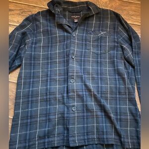 Black Brown Blue Plaid Shirt Size Medium